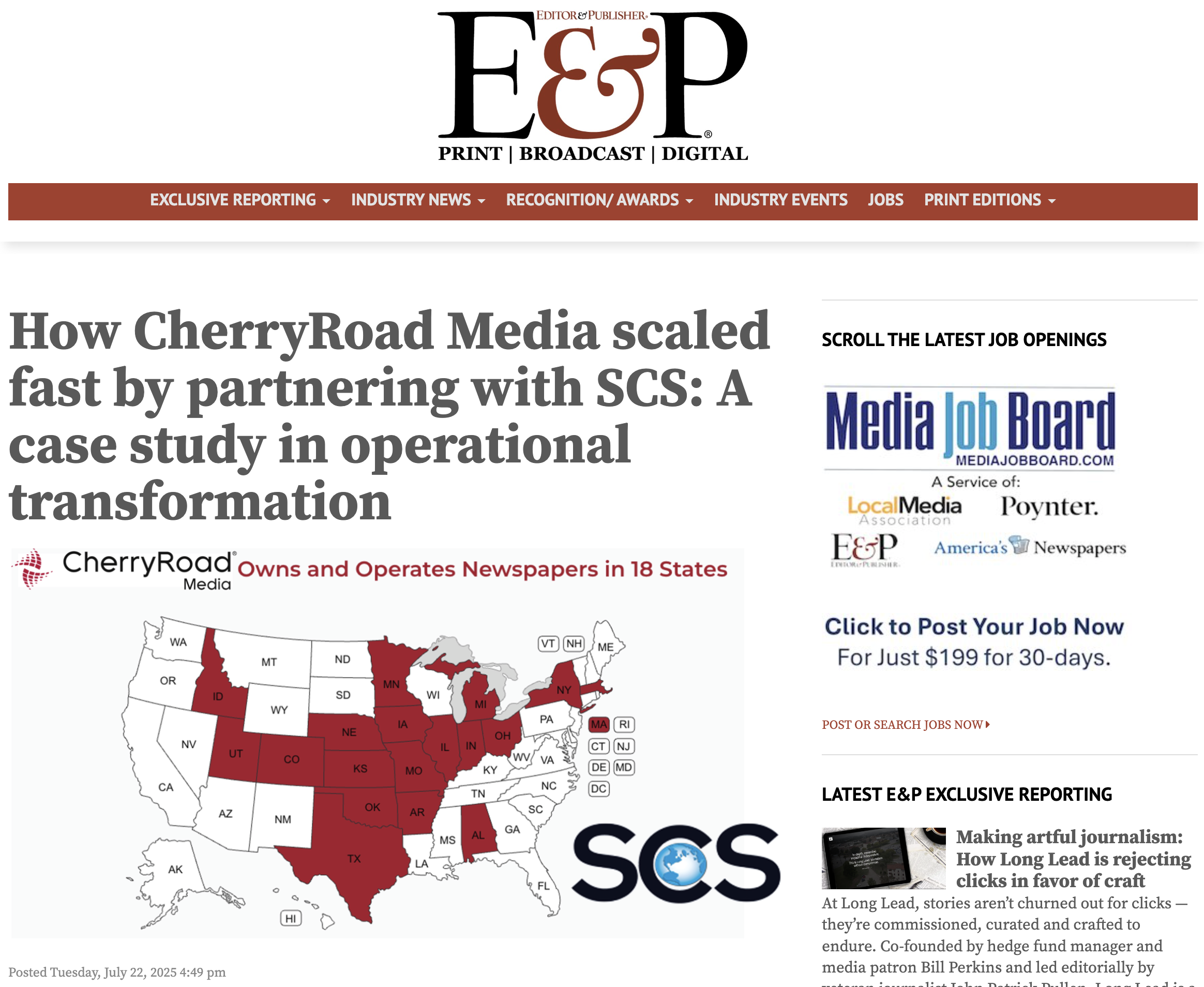 When Jeremy Gulban launched CherryRoad Media in 2021, he wasn’t just acquiring community newspapers — he was betting that technology, when applied with care and strategy, could be the key to revitalizing local journalism.